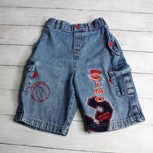 Sesame Street Vintage Denim Blue Jean Cargo Shorts Boy's Size 5T Elmo